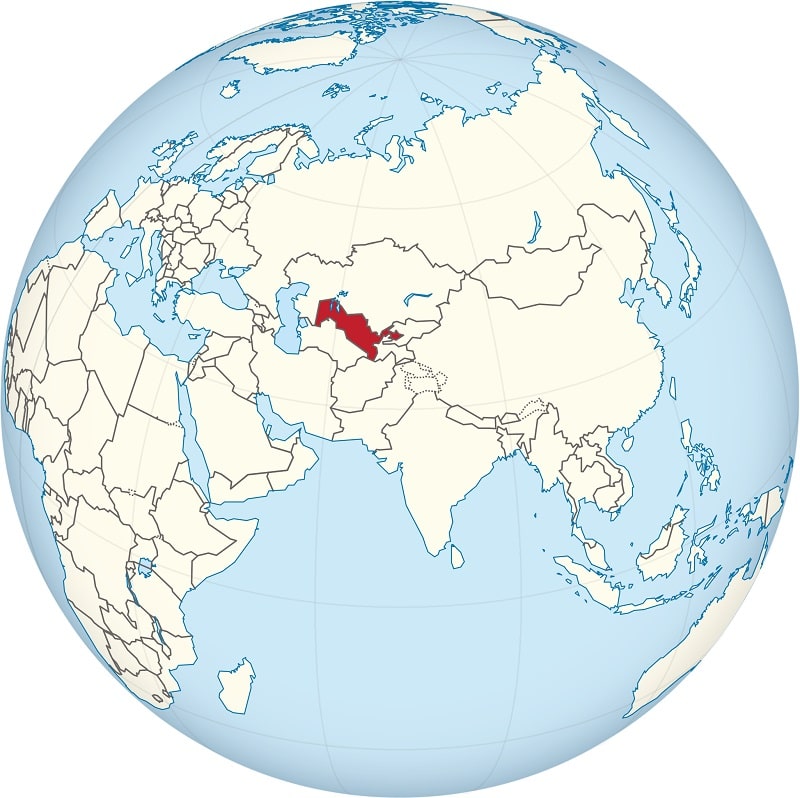 ازبکستان روی نقشه